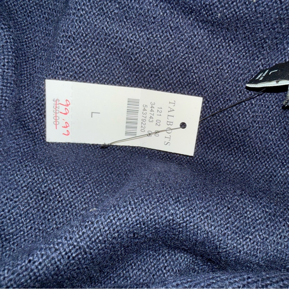 Talbots Navy Open Front Cardigan Sweater - Picture 4 of 5